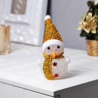 Ёлочная игрушка &laquo;Золотистый снеговичок&raquo; 8 см, батарейки AG13 (в комплекте), свечение мульти (RGB)