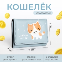 Кошелёк детский на кнопке, цвет голубой Кошелёк детский на кнопке, цвет голубой