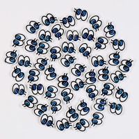 Глаза, набор 50 шт., размер 1 шт. &mdash; 2 &times; 1,6 см, цвет голубой