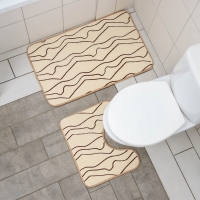 Коврики для ванной и туалета Доляна Lightning, 2 шт: 40&times;50 см, 50&times;80 см, цвет бежевый