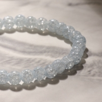 Браслет шар №6 &laquo;Кварц сахарный&raquo;, цвет голубой