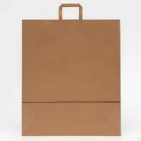 Пакет бумажный крафт 90 г/м&sup2;, плоская ручка, 45&times;15&times;53 см