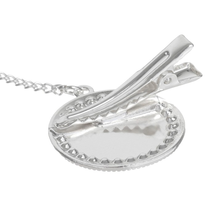 Соска - пустышка силиконовая ортодонтическая &laquo;Я люблю папу&raquo;, от 6 мес., с колпачком + держатель - цепочка, цвет серебренный, стразы