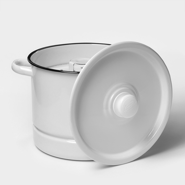 Мантоварка-позница эмалированная, 9 л, 3 вставки, цвет белый