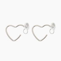 Клипсы &laquo;Тренд&raquo; сердце, цвет серебро