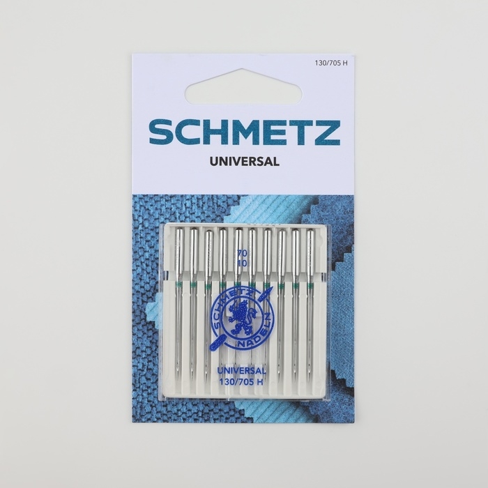Иглы для бытовых швейных машин, универсальные, №70, 10 шт
