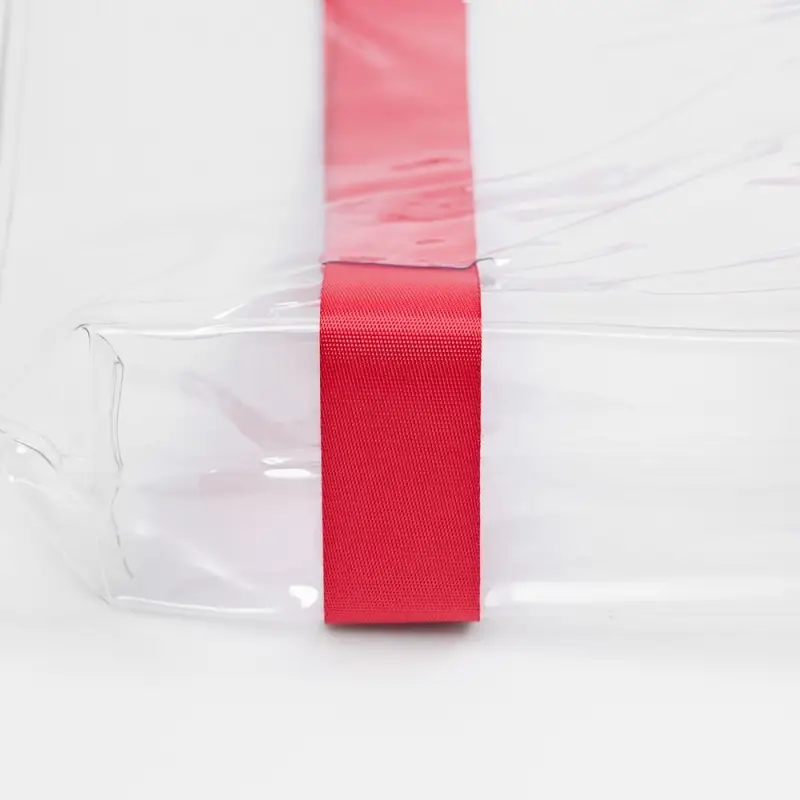 Шопер Clear Fest, ver.2, прозрачный с красными ручками