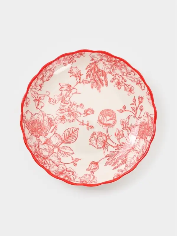 Тарелка Botanica, d=20.5 см, фарфор, белая, красная