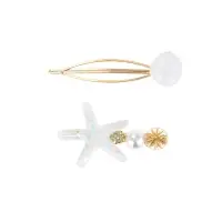 Набор для волос "Морская звезда" (1 зажим, 1 невидимка) 7 см, белый