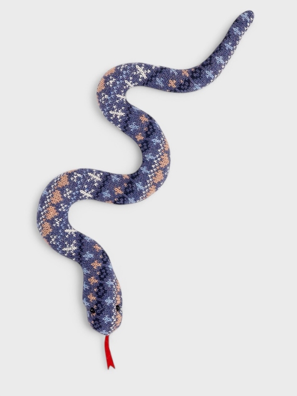 Мягкая игрушка "Змея" с зимними узорами, 36 см, цвет МИКС