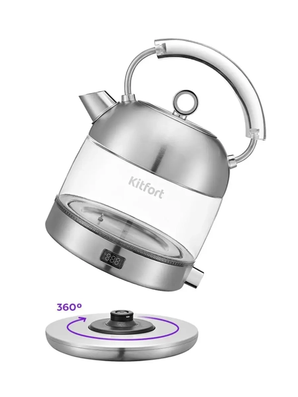 Чайник электрический стеклянный КТ-6172 - 1.7 л
