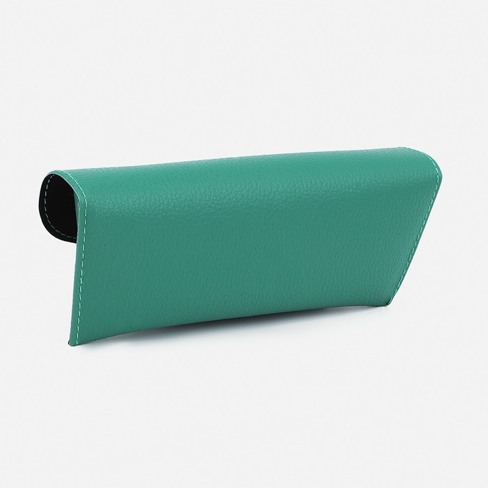 Футляр для очков на кнопке, длина 17 см, цвет зелёный