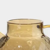 Чайник заварочный стеклянный BellaTenero &laquo;Круиз&raquo;, 1 л, с бамбуковой крышкой и металлическим фильтром, цвет золотой