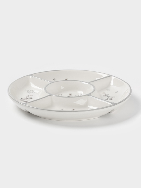 Менажница Доляна "Гуси" цвет белый  5 ячеек 25,5х3 см