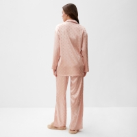 Пижама женская (рубашка и брюки) KAFTAN "Горох" цвет розовый, размер 44-46 Пижама женская (рубашка и брюки) KAFTAN "Горох" цвет розовый, размер 44-46