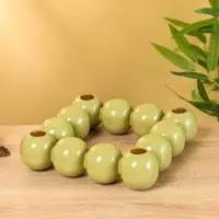 Подсвечник на 4 свечи &laquo;Бусы&raquo;, с 12 сферами, 20.5&times;20.5&times;5.5 см, оливковый