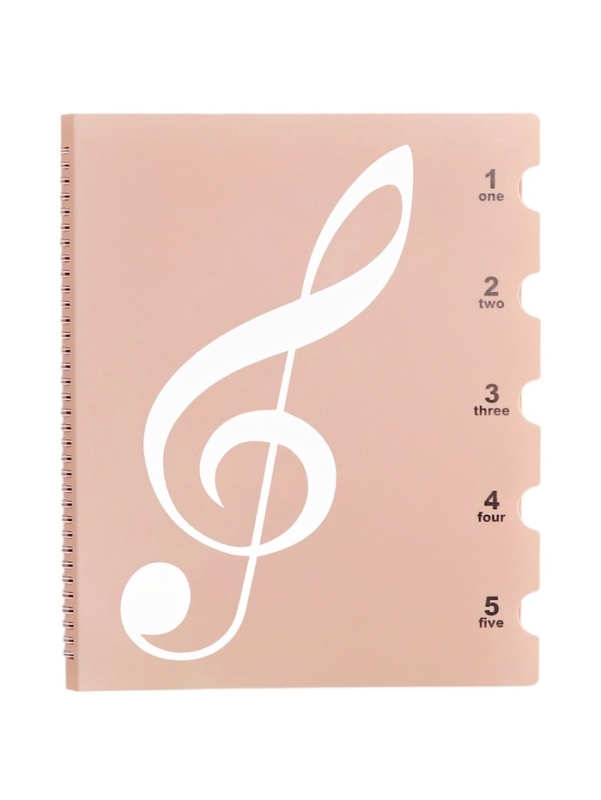 Нотная папка - 30 файлов 60 листов розовая