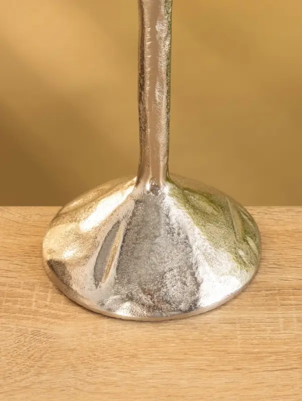 Подсвечник "Вормик" алюминий 39 см, цв. серебро