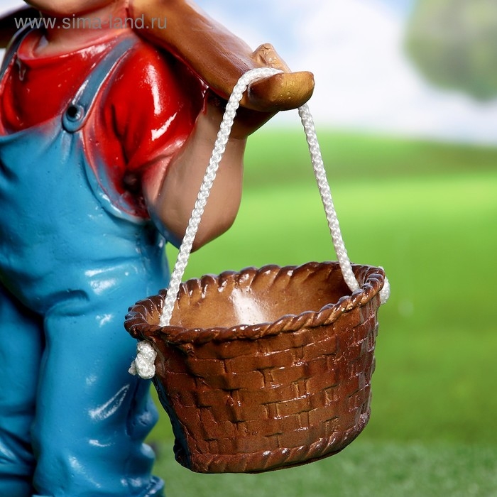 Садовая фигура из гипса &laquo;Мальчик с коромыслом&raquo;, 33&times;18&times;49 см