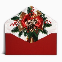 Конверт для денег подарочный &laquo;С Новым годом!&raquo;, бант, софт тач, тиснение, 19 х 9.5 см, Новый год