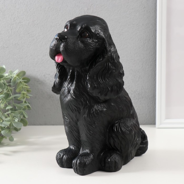 Копилка "Щенок спаниэля" (чёрный), 24,5 см
