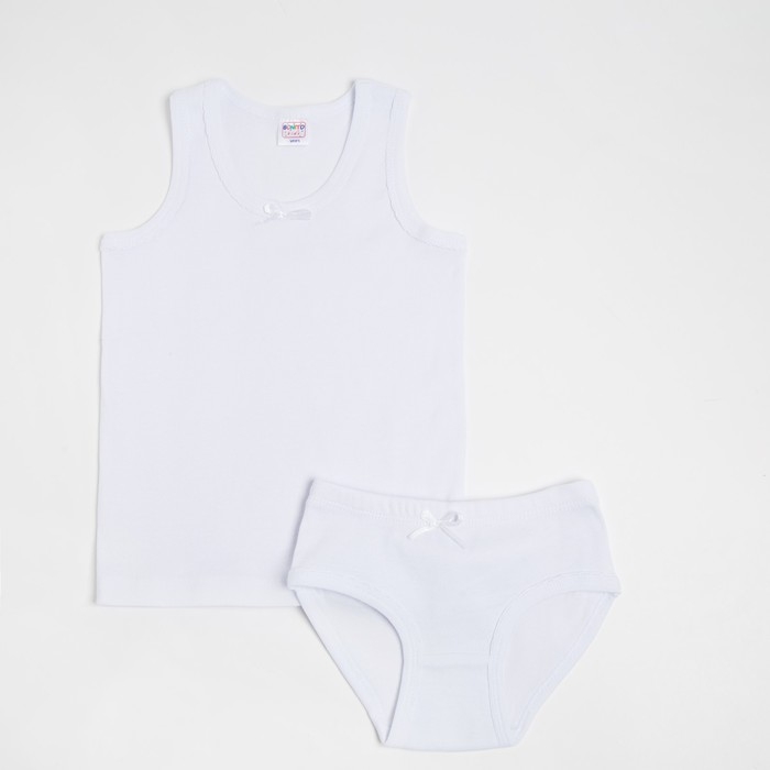 Комплект (майка, трусы) для девочки, цвет белый, рост 116 см