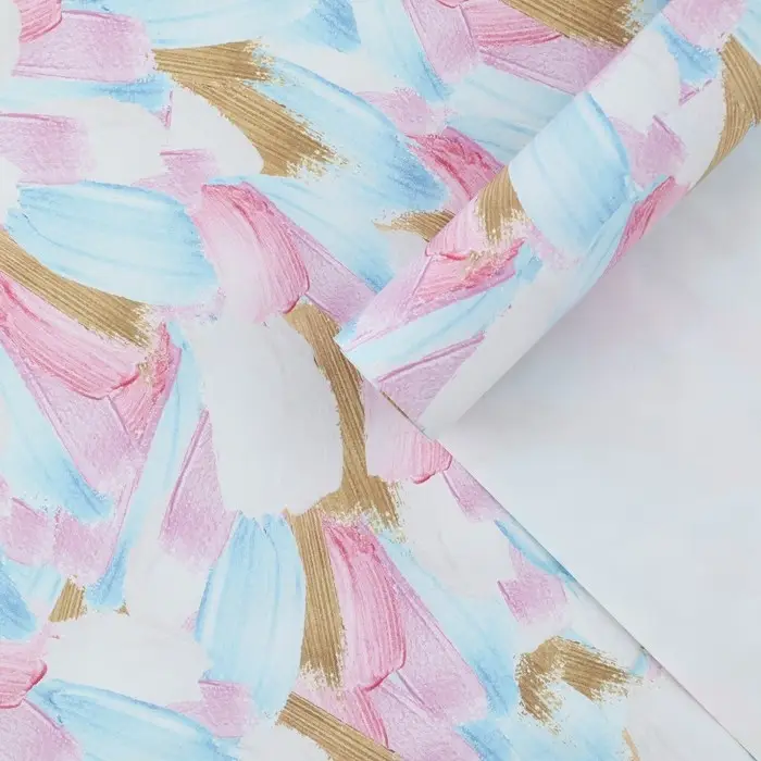 Бумага упаковочная глянцевая &laquo;Нежные мазки красок&raquo;, 100х70 см