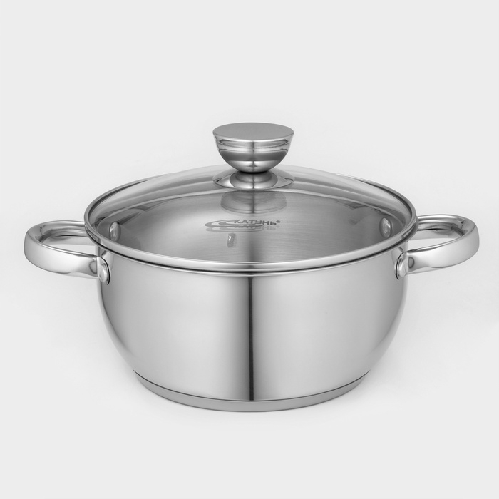 Кастрюля Катунь &laquo;Антея&raquo;, 3 л, d=20 см, капсульное дно, индукция, нержавеющая сталь, AISI - 201