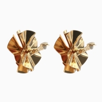 Клипсы &laquo;Тренд&raquo; объёмный цветок, цвет золото