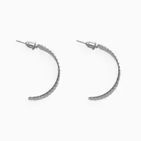 Серьги металл "Дуга" тренд, цвет серебро