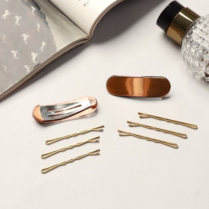 Невидимка для волос Невидимка для волос "Герти" (набор 10 шт) лео, 5 см, золото