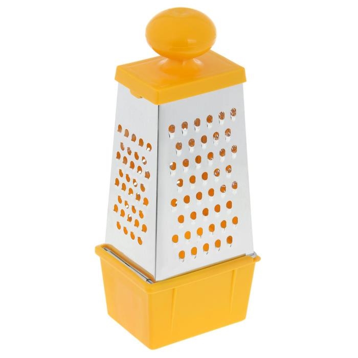 Тёрка &laquo;Комфорт&raquo;, 4 грани с контейнером 450 мл и круглой ручкой, 11&times;8,5&times;28 см, цвет МИКС