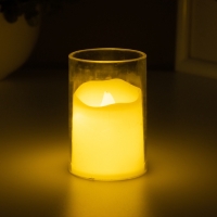 Светодиодная свеча в подсвечнике RISALUX &laquo;Талая&raquo;, ночник LED, 0.3 Вт, 4&times;4&times;6 см