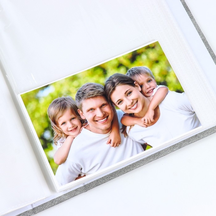 Фотоальбом на 200 фото 10х15 см "Классика" золотые линии МИКС 23,5х18,5х5,5 см