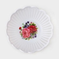 Ваза для хлеба и фруктов &laquo;Вязание&raquo;, 18&times;4,5 см, белый, рисунок МИКС