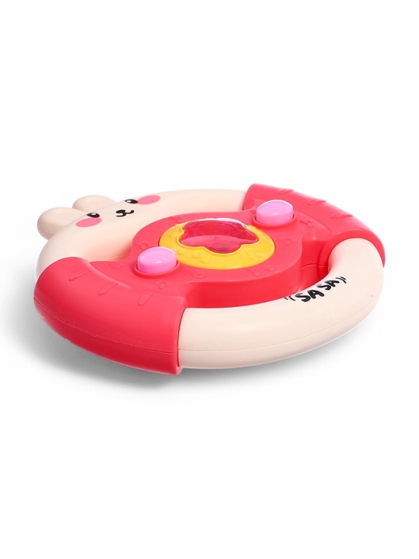 Музыкальный руль &laquo;Малыш зайчик&raquo;, звуковые и световые эффекты, розовый