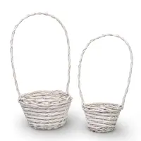 Набор корзин 2 шт, 27х77х17, 19х19х13,  лоза белый