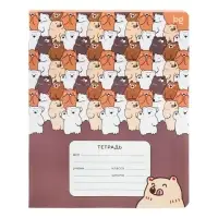 Тетрадь 12 листов в клетку Grimace, обложка мелованный картон, МИКС