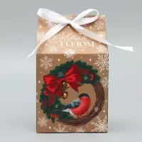 Упаковка для кондитерских изделий &laquo;С Новым годом&raquo;, снегирь, 8 х 10 х 16 см, Новый год