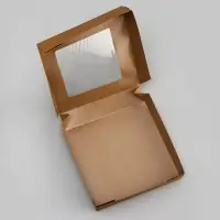 Коробка складная, с окном крафт, 20&times;20&times;4 см