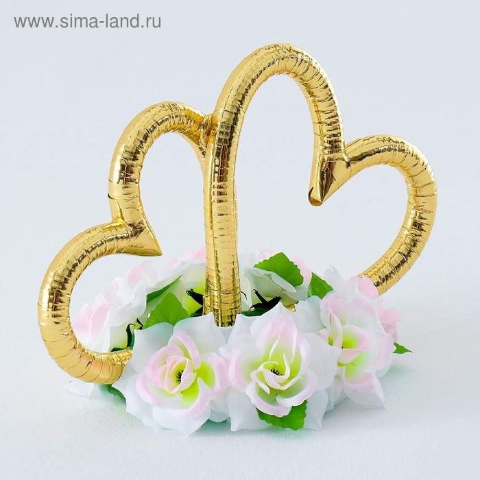 Сердца с цветами нежно-розовые. крепятся на ленты Сердца с цветами нежно-розовые. крепятся на ленты