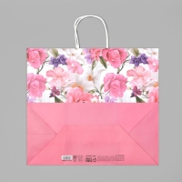 Пакет подарочный крафтовый, упаковка, &laquo;Подарок для тебя&raquo;,цветы, 32 х 28 х 15 см
