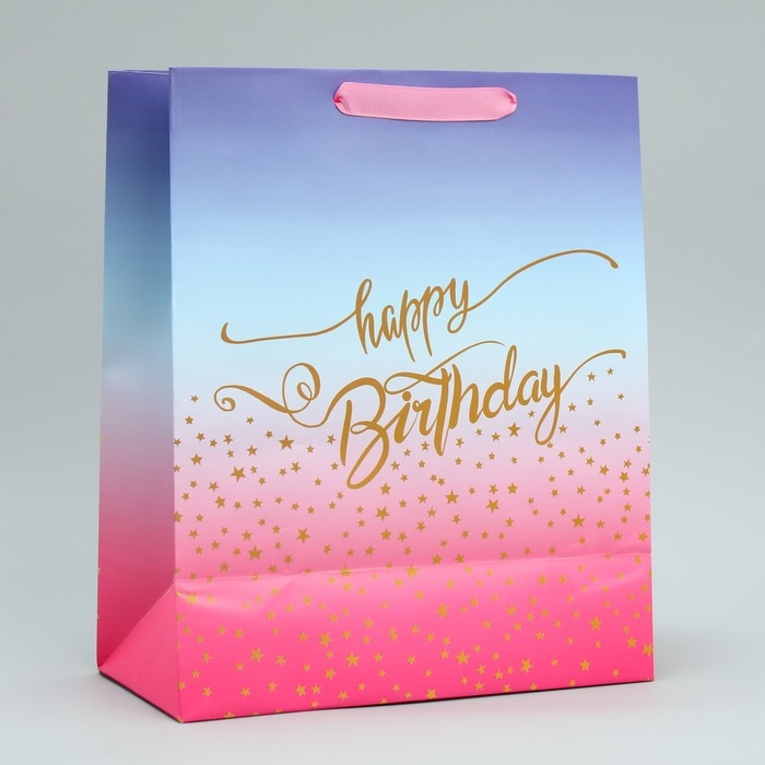 Пакет подарочный, упаковка, &laquo;Happy Birthday&raquo;, 30.5 х 25.4 х 12.7 см