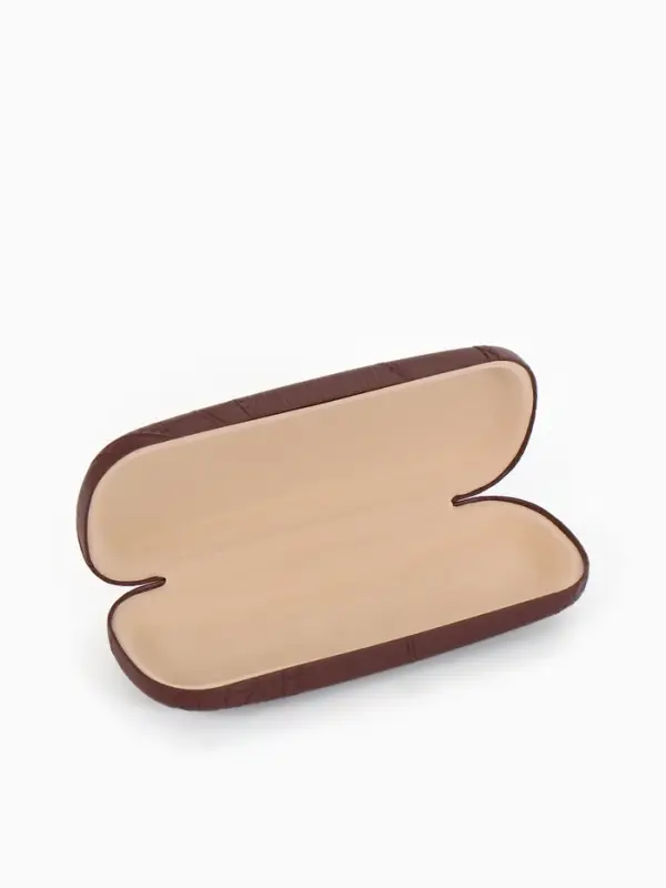 Футляр для очков Июнь2503, 16*5,8*3 см, хлопушка, коричневый