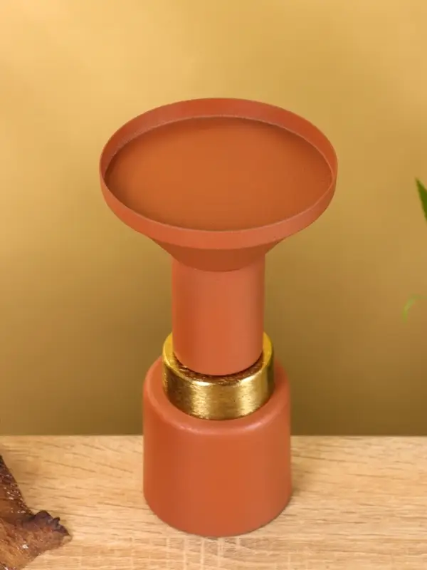 Подсвечник на 1 свечу текстурный &laquo;Терракотовый&raquo;, 10.5&times;10.5&times;19.5 см