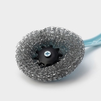 Губка для посуды Доляна &laquo;Бублик&raquo;, с ручкой, металлическая, 15 г, цвет МИКС