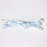 Шнурки для обуви, пара, плоские, 8 мм, 120 см, цвет белый/голубой