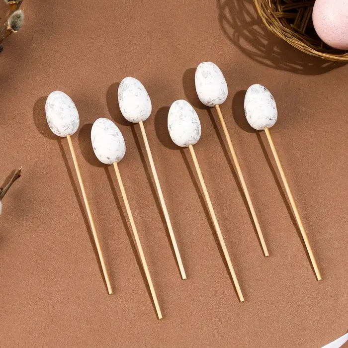 Шпажки на пасху &laquo;Яйцо пасхальное&raquo;, белая, набор 6 шт.