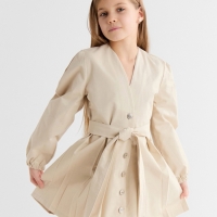 Платье для девочки MINAKU: Jeans collection, цвет бежевый, рост 152 см Платье для девочки MINAKU: Jeans collection, цвет бежевый, рост 152 см