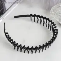 Ободок для волос &laquo;Бриошь&raquo;, зигзаг гребень, 2.5 см, чёрный